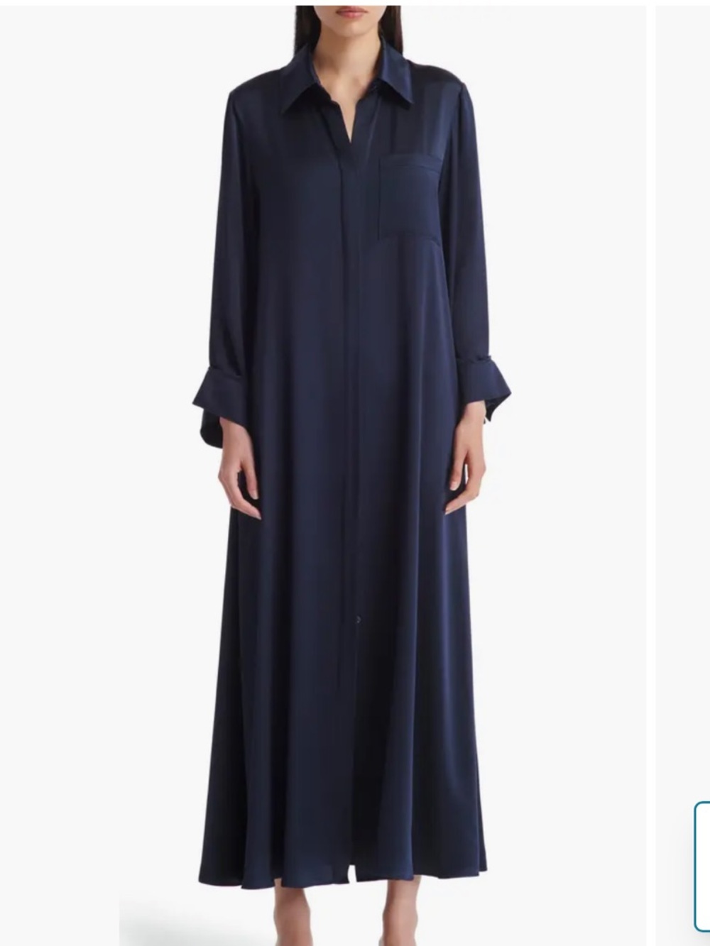 TWP Brand New Women's Blue Long Sleeve Shirt Dress